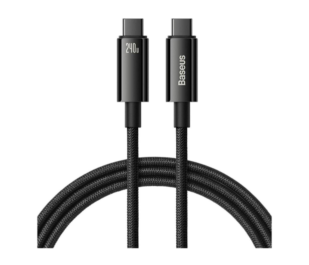 Baseus Kabel CAWJ040101 USB-C - USB-C 240W 480Mb/s 2m czarno-szary - 1502047 - zdjęcie